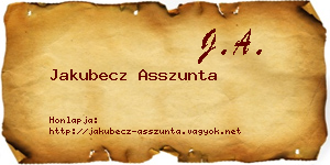 Jakubecz Asszunta névjegykártya
